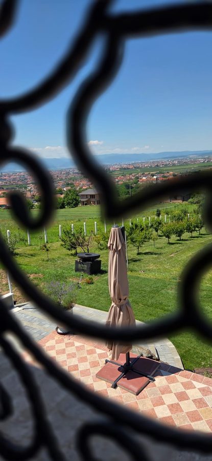 Sibiul, privit prin balustrada forjată — Villa Gouster